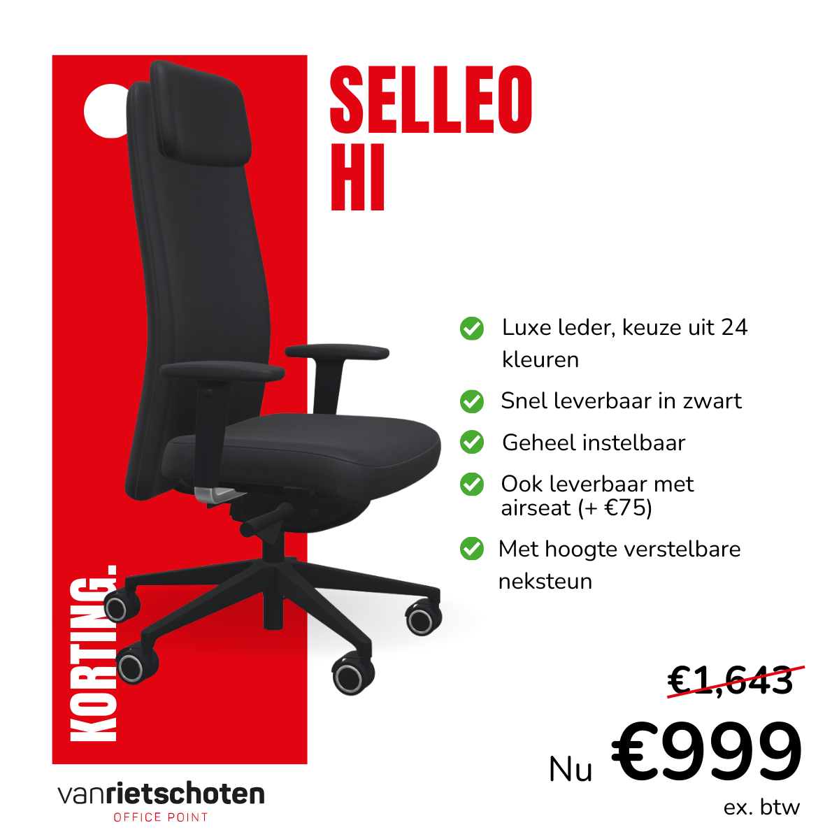 Köhl Selleo Hi bureaustoel actie